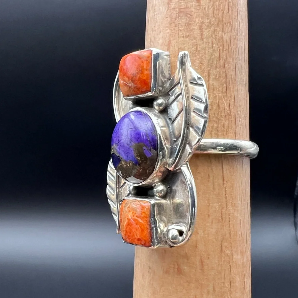 Sterling Silver Purple Mojave & Spiny Oyster Ring - Picture 2 of 5
